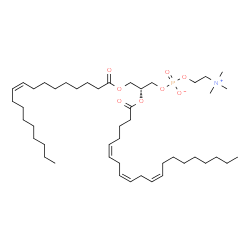 ChemSpider 2D Image | 1-[(9Z)-octadecenoyl]-2-[(5Z,8Z,11Z)-eicosatrienoyl]-sn-glycero-3-phosphocholine | C46H84NO8P