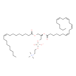 ChemSpider 2D Image | 1-[(9Z)-octadecenoyl]-2-[(7Z,10Z,13Z,16Z)-docosatetraenoyl]-sn-glycero-3-phosphocholine | C48H86NO8P