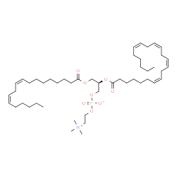ChemSpider 2D Image | (2R)-2-[(7Z,10Z,13Z,16Z)-7,10,13,16-Docosatetraenoyloxy]-3-[(9Z,12Z)-9,12-octadecadienoyloxy]propyl 2-(trimethylammonio)ethyl phosphate | C48H84NO8P