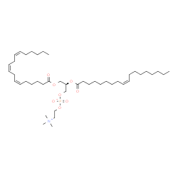 ChemSpider 2D Image | (2R)-3-[(6Z,9Z,12Z)-6,9,12-Octadecatrienoyloxy]-2-[(9Z)-9-octadecenoyloxy]propyl 2-(trimethylammonio)ethyl phosphate | C44H80NO8P