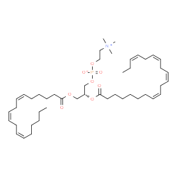ChemSpider 2D Image | (2R)-2-[(8Z,11Z,14Z,17Z)-8,11,14,17-Icosatetraenoyloxy]-3-[(6Z,9Z,12Z)-6,9,12-octadecatrienoyloxy]propyl 2-(trimethylammonio)ethyl phosphate | C46H78NO8P