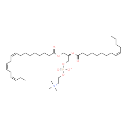 ChemSpider 2D Image | (2R)-3-[(9Z,12Z,15Z)-9,12,15-Octadecatrienoyloxy]-2-[(9Z)-9-tetradecenoyloxy]propyl 2-(trimethylammonio)ethyl phosphate | C40H72NO8P