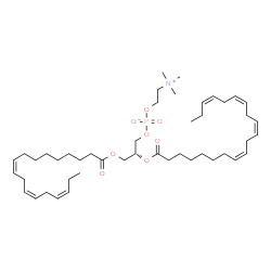 ChemSpider 2D Image | (2R)-2-[(8Z,11Z,14Z,17Z)-8,11,14,17-Icosatetraenoyloxy]-3-[(9Z,12Z,15Z)-9,12,15-octadecatrienoyloxy]propyl 2-(trimethylammonio)ethyl phosphate | C46H78NO8P