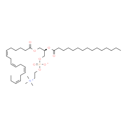 ChemSpider 2D Image | (2R)-3-[(6Z,9Z,12Z,15Z)-6,9,12,15-Octadecatetraenoyloxy]-2-(pentadecanoyloxy)propyl 2-(trimethylammonio)ethyl phosphate | C41H74NO8P