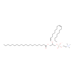 ChemSpider 2D Image | 3-(Icosanoyloxy)-2-[(1Z,9Z)-1,9-octadecadien-1-yloxy]propyl 2-(trimethylammonio)ethyl phosphate | C46H90NO7P
