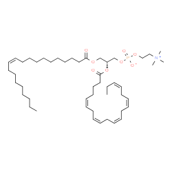ChemSpider 2D Image | (2R)-2-[(5Z,8Z,11Z,14Z,17Z)-5,8,11,14,17-Icosapentaenoyloxy]-3-[(11Z)-11-icosenoyloxy]propyl 2-(trimethylammonio)ethyl phosphate | C48H84NO8P