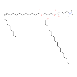 ChemSpider 2D Image | 3-[(11Z)-11-Icosenoyloxy]-2-[(1Z)-1-octadecen-1-yloxy]propyl 2-(trimethylammonio)ethyl phosphate | C46H90NO7P