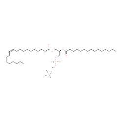 ChemSpider 2D Image | (2R)-3-[(11Z,14Z)-11,14-Icosadienoyloxy]-2-(pentadecanoyloxy)propyl 2-(trimethylammonio)ethyl phosphate | C43H82NO8P