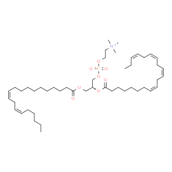 ChemSpider 2D Image | (2R)-3-[(11Z,14Z)-11,14-Icosadienoyloxy]-2-[(8Z,11Z,14Z,17Z)-8,11,14,17-icosatetraenoyloxy]propyl 2-(trimethylammonio)ethyl phosphate | C48H84NO8P