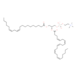 ChemSpider 2D Image | (2R)-2-[(4Z,7Z,10Z,13Z,16Z)-4,7,10,13,16-Docosapentaenoyloxy]-3-[(11Z,14Z)-11,14-icosadienoyloxy]propyl 2-(trimethylammonio)ethyl phosphate | C50H86NO8P