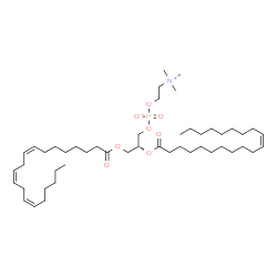 ChemSpider 2D Image | (2R)-3-[(8Z,11Z,14Z)-8,11,14-Icosatrienoyloxy]-2-[(11Z)-11-icosenoyloxy]propyl 2-(trimethylammonio)ethyl phosphate | C48H88NO8P