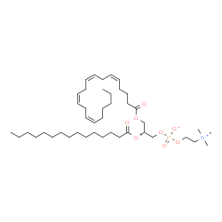 ChemSpider 2D Image | (2R)-3-[(5Z,8Z,11Z,14Z)-5,8,11,14-Icosatetraenoyloxy]-2-(pentadecanoyloxy)propyl 2-(trimethylammonio)ethyl phosphate | C43H78NO8P