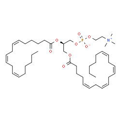 ChemSpider 2D Image | (2R)-3-[(5Z,8Z,11Z,14Z)-5,8,11,14-Icosatetraenoyloxy]-2-[(6Z,9Z,12Z)-6,9,12-octadecatrienoyloxy]propyl 2-(trimethylammonio)ethyl phosphate | C46H78NO8P
