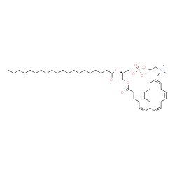 ChemSpider 2D Image | (2R)-2-(Icosanoyloxy)-3-[(5Z,8Z,11Z,14Z)-5,8,11,14-icosatetraenoyloxy]propyl 2-(trimethylammonio)ethyl phosphate | C48H88NO8P