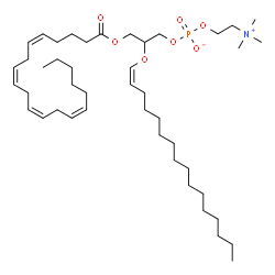 ChemSpider 2D Image | PC(20:4(5Z,8Z,11Z,14Z)/P-16:0) | C44H80NO7P