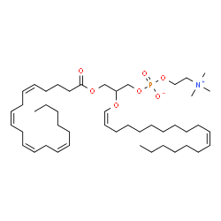 ChemSpider 2D Image | PC(20:4(5Z,8Z,11Z,14Z)/P-18:1(11Z)) | C46H82NO7P