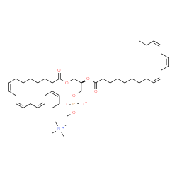 ChemSpider 2D Image | (2R)-3-[(8Z,11Z,14Z,17Z)-8,11,14,17-Icosatetraenoyloxy]-2-[(9Z,12Z,15Z)-9,12,15-octadecatrienoyloxy]propyl 2-(trimethylammonio)ethyl phosphate | C46H78NO8P
