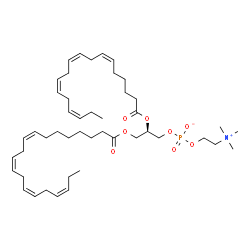 ChemSpider 2D Image | (2R)-3-[(8Z,11Z,14Z,17Z)-8,11,14,17-Icosatetraenoyloxy]-2-[(6Z,9Z,12Z,15Z)-6,9,12,15-octadecatetraenoyloxy]propyl 2-(trimethylammonio)ethyl phosphate | C46H76NO8P