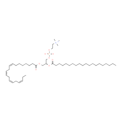 ChemSpider 2D Image | (2R)-2-(Icosanoyloxy)-3-[(8Z,11Z,14Z,17Z)-8,11,14,17-icosatetraenoyloxy]propyl 2-(trimethylammonio)ethyl phosphate | C48H88NO8P