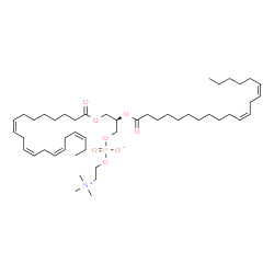 ChemSpider 2D Image | (2R)-2-[(11Z,14Z)-11,14-Icosadienoyloxy]-3-[(8Z,11Z,14Z,17Z)-8,11,14,17-icosatetraenoyloxy]propyl 2-(trimethylammonio)ethyl phosphate | C48H84NO8P