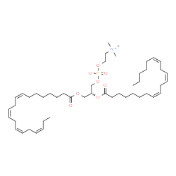 ChemSpider 2D Image | (2R)-3-[(8Z,11Z,14Z,17Z)-8,11,14,17-Icosatetraenoyloxy]-2-[(8Z,11Z,14Z)-8,11,14-icosatrienoyloxy]propyl 2-(trimethylammonio)ethyl phosphate | C48H82NO8P