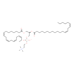 ChemSpider 2D Image | (2R)-2-[(13Z,16Z)-13,16-Docosadienoyloxy]-3-[(8Z,11Z,14Z,17Z)-8,11,14,17-icosatetraenoyloxy]propyl 2-(trimethylammonio)ethyl phosphate | C50H88NO8P
