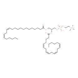 ChemSpider 2D Image | (2R)-3-[(13Z,16Z)-13,16-Docosadienoyloxy]-2-[(5Z,8Z,11Z,14Z)-5,8,11,14-icosatetraenoyloxy]propyl 2-(trimethylammonio)ethyl phosphate | C50H88NO8P