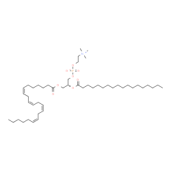 ChemSpider 2D Image | 1-[(7Z,10Z,13Z,16Z)-docosatetraenoyl]-2-octadecanoyl-sn-glycero-3-phosphocholine | C48H88NO8P