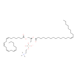 ChemSpider 2D Image | (2R)-3-[(7Z,10Z,13Z,16Z)-7,10,13,16-Docosatetraenoyloxy]-2-[(15Z)-15-tetracosenoyloxy]propyl 2-(trimethylammonio)ethyl phosphate | C54H98NO8P