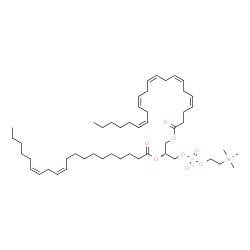 ChemSpider 2D Image | (2R)-3-[(4Z,7Z,10Z,13Z,16Z)-4,7,10,13,16-Docosapentaenoyloxy]-2-[(11Z,14Z)-11,14-icosadienoyloxy]propyl 2-(trimethylammonio)ethyl phosphate | C50H86NO8P