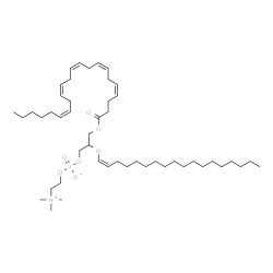 ChemSpider 2D Image | 3-[(4Z,7Z,10Z,13Z,16Z)-4,7,10,13,16-Docosapentaenoyloxy]-2-[(1Z)-1-octadecen-1-yloxy]propyl 2-(trimethylammonio)ethyl phosphate | C48H86NO7P