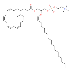 ChemSpider 2D Image | 3-[(7Z,10Z,13Z,16Z,19Z)-7,10,13,16,19-Docosapentaenoyloxy]-2-[(1Z)-1-octadecen-1-yloxy]propyl 2-(trimethylammonio)ethyl phosphate | C48H86NO7P