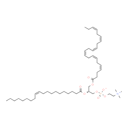 ChemSpider 2D Image | (2R)-3-[(4Z,7Z,10Z,13Z,16Z,19Z)-4,7,10,13,16,19-Docosahexaenoyloxy]-2-[(11Z)-11-icosenoyloxy]propyl 2-(trimethylammonio)ethyl phosphate | C50H86NO8P