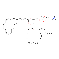 ChemSpider 2D Image | (2R)-3-[(4Z,7Z,10Z,13Z,16Z,19Z)-4,7,10,13,16,19-Docosahexaenoyloxy]-2-[(8Z,11Z,14Z)-8,11,14-icosatrienoyloxy]propyl 2-(trimethylammonio)ethyl phosphate | C50H82NO8P