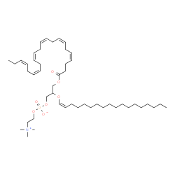 ChemSpider 2D Image | 3-[(4Z,7Z,10Z,13Z,16Z,19Z)-4,7,10,13,16,19-Docosahexaenoyloxy]-2-[(1Z)-1-octadecen-1-yloxy]propyl 2-(trimethylammonio)ethyl phosphate | C48H84NO7P