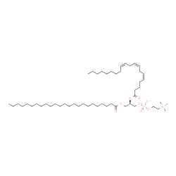 ChemSpider 2D Image | (2R)-2-[(5Z,8Z,11Z)-5,8,11-Icosatrienoyloxy]-3-(tetracosanoyloxy)propyl 2-(trimethylammonio)ethyl phosphate | C52H98NO8P