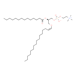 ChemSpider 2D Image | 1-(1Z-hexadecenyl)-2-tetradecanoyl-sn-glycero-3-phosphocholine | C38H76NO7P