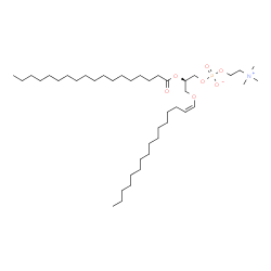 ChemSpider 2D Image | (2R)-3-[(1Z)-1-Hexadecen-1-yloxy]-2-(stearoyloxy)propyl 2-(trimethylammonio)ethyl phosphate | C42H84NO7P