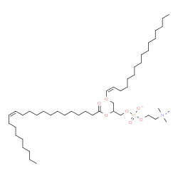 ChemSpider 2D Image | 2-[(13Z)-13-Docosenoyloxy]-3-[(1Z)-1-hexadecen-1-yloxy]propyl 2-(trimethylammonio)ethyl phosphate | C46H90NO7P