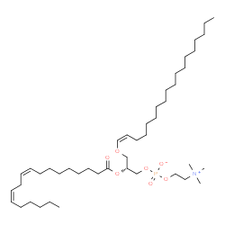ChemSpider 2D Image | 1-(1Z-octadecenyl)-2-(9Z,12Z-octadecadienoyl)-sn-glycero-3-phosphocholine | C44H84NO7P
