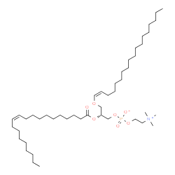 ChemSpider 2D Image | (2R)-2-[(11Z)-11-Icosenoyloxy]-3-[(1Z)-1-octadecen-1-yloxy]propyl 2-(trimethylammonio)ethyl phosphate | C46H90NO7P