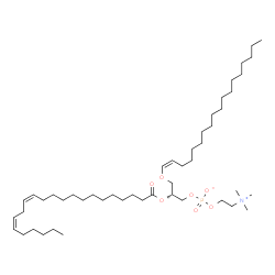 ChemSpider 2D Image | (2R)-2-[(13Z,16Z)-13,16-Docosadienoyloxy]-3-[(1Z)-1-octadecen-1-yloxy]propyl 2-(trimethylammonio)ethyl phosphate | C48H92NO7P
