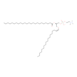 ChemSpider 2D Image | (2R)-3-[(1Z)-1-Octadecen-1-yloxy]-2-(tetracosanoyloxy)propyl 2-(trimethylammonio)ethyl phosphate | C50H100NO7P