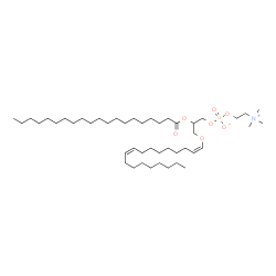 ChemSpider 2D Image | 2-(Icosanoyloxy)-3-[(1Z,9Z)-1,9-octadecadien-1-yloxy]propyl 2-(trimethylammonio)ethyl phosphate | C46H90NO7P