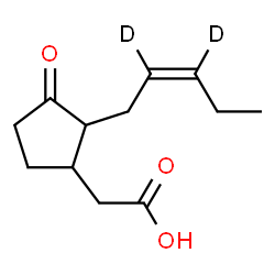 ChemSpider 2D Image | {3-Oxo-2-[(2Z)-(2,3-~2~H_2_)-2-penten-1-yl]cyclopentyl}acetic acid | C12H16D2O3