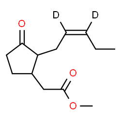 ChemSpider 2D Image | Methyl {3-oxo-2-[(2Z)-(2,3-~2~H_2_)-2-penten-1-yl]cyclopentyl}acetate | C13H18D2O3