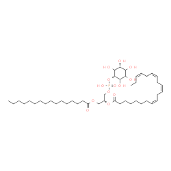 ChemSpider 2D Image | (2R)-1-[(Hydroxy{[(1s,3R)-2,3,4,5,6-pentahydroxycyclohexyl]oxy}phosphoryl)oxy]-3-(palmitoyloxy)-2-propanyl (8Z,11Z,14Z,17Z)-8,11,14,17-icosatetraenoate | C45H79O13P