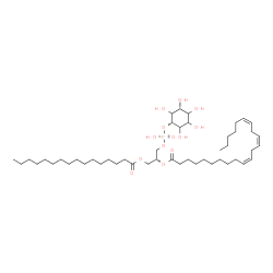 ChemSpider 2D Image | (2R)-1-[(Hydroxy{[(1s,3R)-2,3,4,5,6-pentahydroxycyclohexyl]oxy}phosphoryl)oxy]-3-(palmitoyloxy)-2-propanyl (10Z,13Z,16Z)-10,13,16-docosatrienoate | C47H85O13P