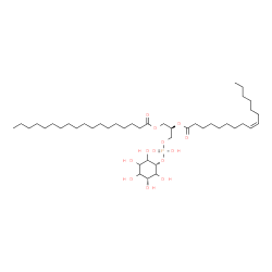 ChemSpider 2D Image | (2R)-2-[(9Z)-9-Hexadecenoyloxy]-3-[(hydroxy{[(1s,3R)-2,3,4,5,6-pentahydroxycyclohexyl]oxy}phosphoryl)oxy]propyl stearate | C43H81O13P