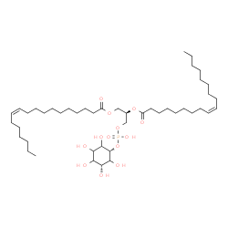 ChemSpider 2D Image | (2R)-1-[(Hydroxy{[(1s,3R)-2,3,4,5,6-pentahydroxycyclohexyl]oxy}phosphoryl)oxy]-3-[(11Z)-11-octadecenoyloxy]-2-propanyl (9Z)-9-octadecenoate | C45H83O13P